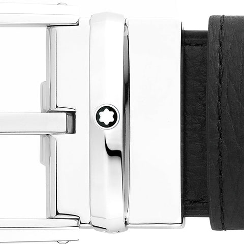 Montblanc Belt Pin Buckle 35mm Reversible Leather Black Blue 128772.