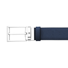 Montblanc Belt Trapeze Buckle Black Blue 35mm Reversible Leather, 118438