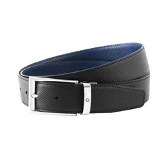 Montblanc Belt Trapeze Buckle Black Blue 35mm Reversible Leather, 118438