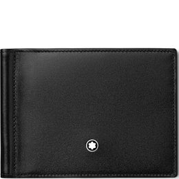 Montblanc Card Holder Meisterstuck Leather Wallet 6cc with Money Clip, 5525