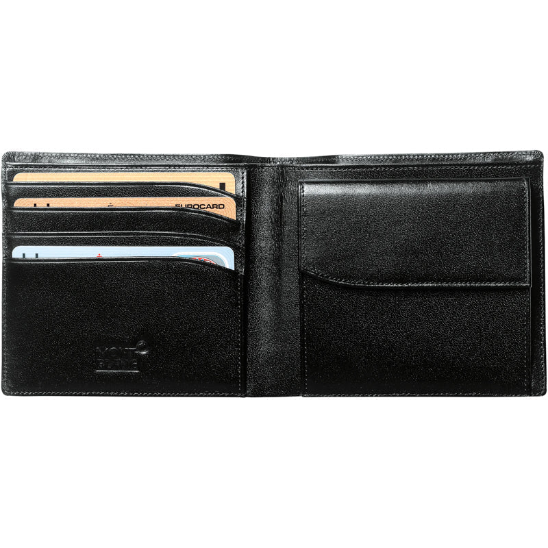 Montblanc Wallet Meisterstuck 4cc With Coin Case Black 7164 Leather ...