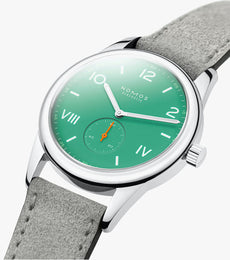 Nomos Glashutte Club Campus 38 Electric Green Steel Back Watch