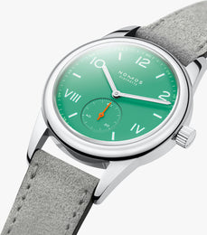 Nomos Glashutte Club Campus Electric Green Steel Back Watch