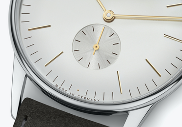 Nomos Glashutte Orion 38 Silver Steel Back Watch