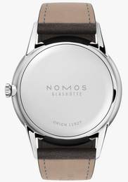 Nomos Glashutte Orion 38 Silver Steel Back Watch