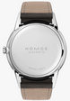 Nomos Glashutte Orion 38 Silver Steel Back Watch