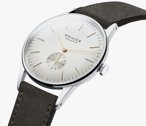 Nomos Glashutte Orion 38 Silver Steel Back Watch