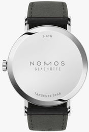 Nomos Glashutte Tangente Neomatik 39 Platinum Grey Steel Back Watch