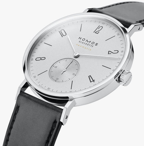 Nomos Glashutte Tangente Neomatik 39 Platinum Grey Steel Back Watch
