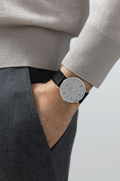 Nomos Glashutte Tangente Neomatik 39 Platinum Grey Sapphire Crystal Watch