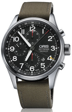 Oris Watch Big Crown ProPilot Chronograph GMT Olive Textile 01 677 7699 4164-07 5 22 14FC