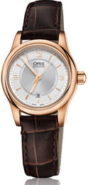 Oris Watch Classic Lady Date Rose Gold PVD Leather 01 561 7650 4831-07 6 14 10