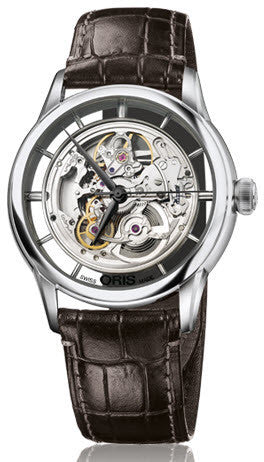 Oris Watch Artelier Translucent Skeleton Crocodile 01 734 7684 4051-07 1 21 73FC