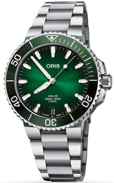 Oris Watch Aquis Date Calibre 400 Green Bracelet 01 400 7763 4157-07 8 24 09PEB