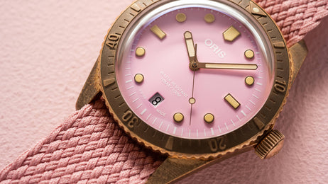 Oris Divers Sixty Five Cotton Candy Bronze Lipstick Pink
