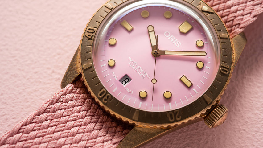 Oris Divers Sixty Five Cotton Candy Bronze Lipstick Pink