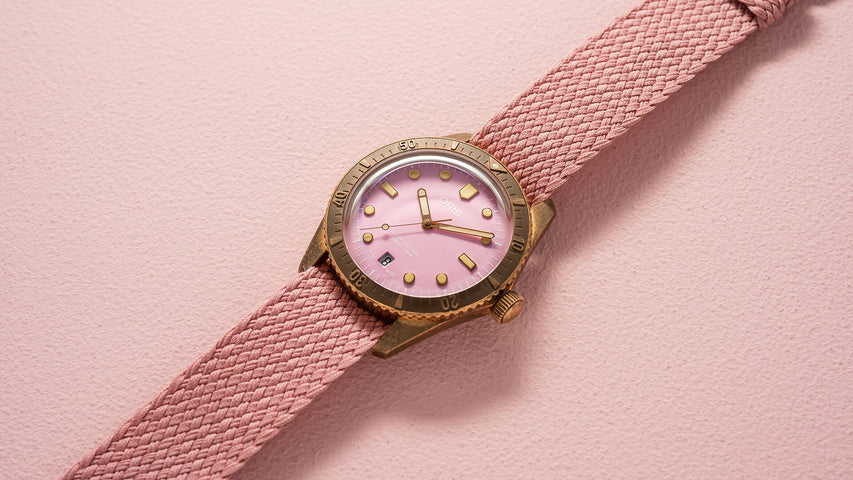 Oris Divers Sixty Five Cotton Candy Bronze Lipstick Pink