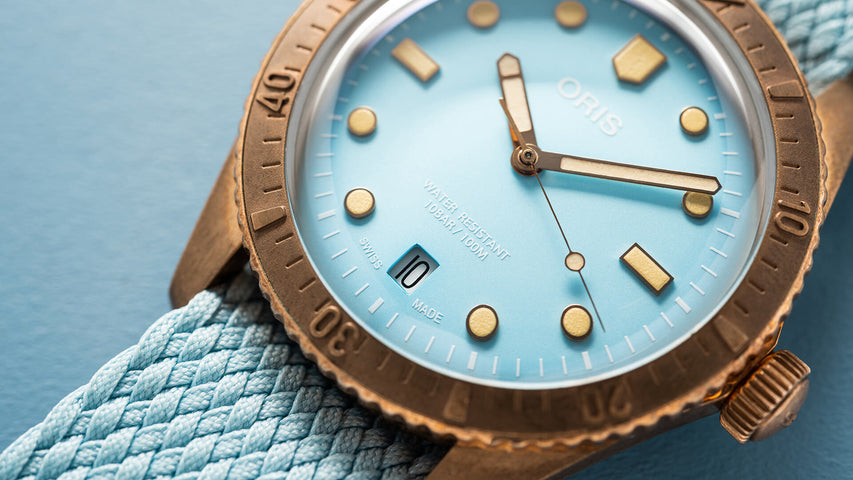 Oris Divers Sixty Five Cotton Candy Bronze Sky Blue