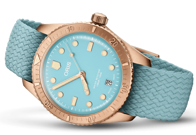 Oris Divers Sixty Five Cotton Candy Bronze Sky Blue