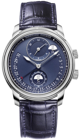 Parmigiani Fleurier Watch Toric Hemispheres Retrograde Steel Blue PFC901-1020001-300182