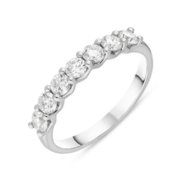Platinum 0.72ct Diamond Brilliant Cut Half Eternity Ring, FEU-1414