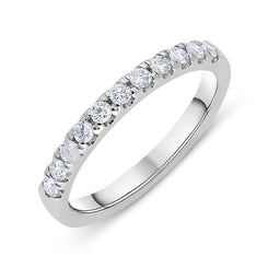 Platinum 0.25ct Diamond Claw Set Half Eternity Ring, BNN-256.