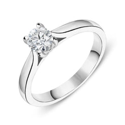 Platinum 0.30ct Diamond Brilliant Cut Solitaire Ring FEU-2046