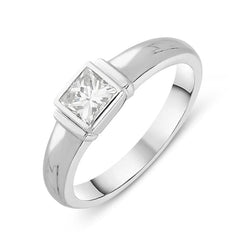 Platinum 0.41ct Diamond Princess Cut Solitaire Ring RUNQ0000864