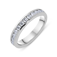 Platinum 0.50ct Diamond Channel Set Half Eternity Ring. BNN-250
