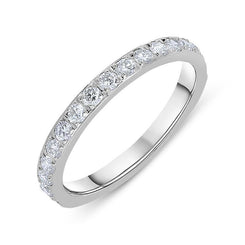 Platinum 0.50ct Diamond Half Eternity Wedding Band Ring, BNN-089.