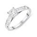 Platinum 0.50ct Diamond Princess Cut Shoulder Solitaire Ring, FEU-628.