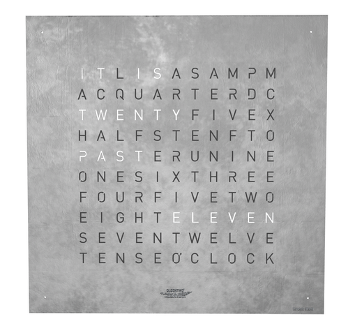 QLOCKTWO Classic Creators Edition Platinum Black 45cm FCENPL