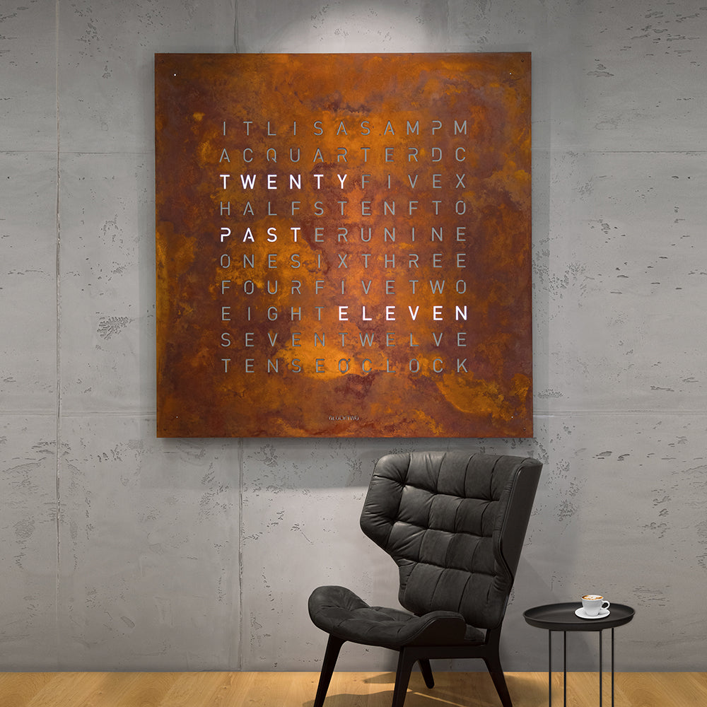 QLOCKTWO 180 Creators Edition Rust Wall Clock 180cm Q180ENRT Watch ...