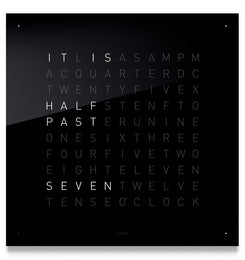 QLOCKTWO Classic Black Ice Tea Wall Clock 45cm FCENBI