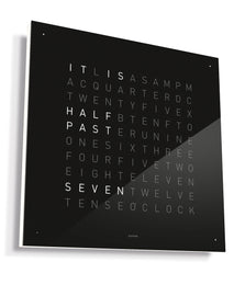 QLOCKTWO Classic Black Ice Tea Wall Clock 45cm D