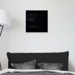 QLOCKTWO Classic Black Ice Tea Wall Clock 45cm D