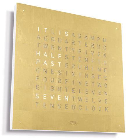 QLOCKTWO Earth 45 Creators Edition Gold Wall Clock Watch