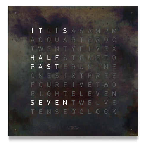 QLOCKTWO Classic Creators Edition Raw Iron Wall Clock 45cm FCENRI