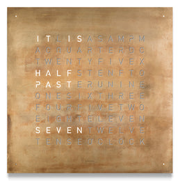 QLOCKTWO Classic Creators Edition Silver & Gold Wall Clock 45cm FCENSG