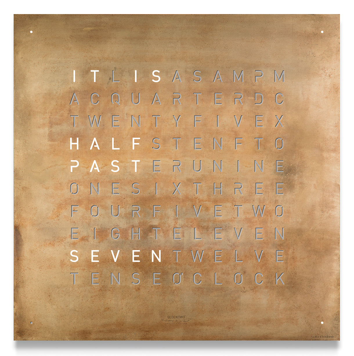 QLOCKTWO Earth 45 Creators Edition Silver & Gold Wall Clock Watch