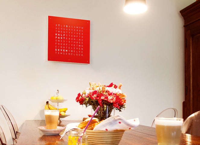 QLOCKTWO Earth 45 Red Pepper Wall Clock