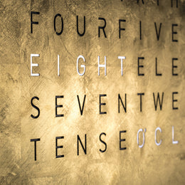 QLOCKTWO Earth 90 Creators Edition Gold Wall Clock Watch