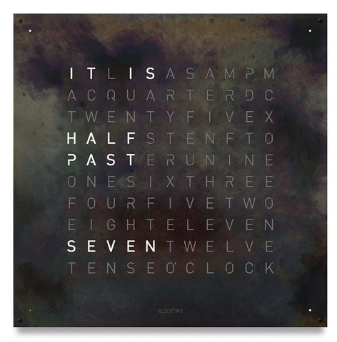 QLOCKTWO Large Creators Edition Raw Iron Wall Clock 90cm LG4ENRI