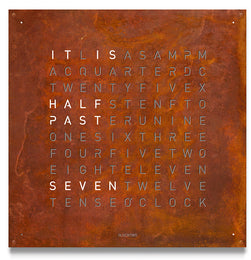 QLOCKTWO Large Creators Edition Rust Wall Clock 90cm LG4ENRT