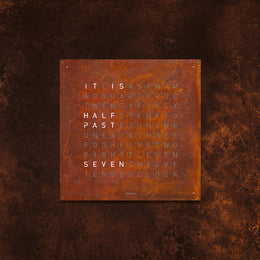 QLOCKTWO Earth 90 Creators Edition Rust Wall Clock Watch