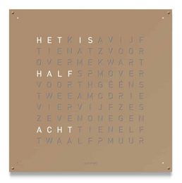 QLOCKTWO Large Hazelnut Wall Clock 90cm LG4ENHAPC