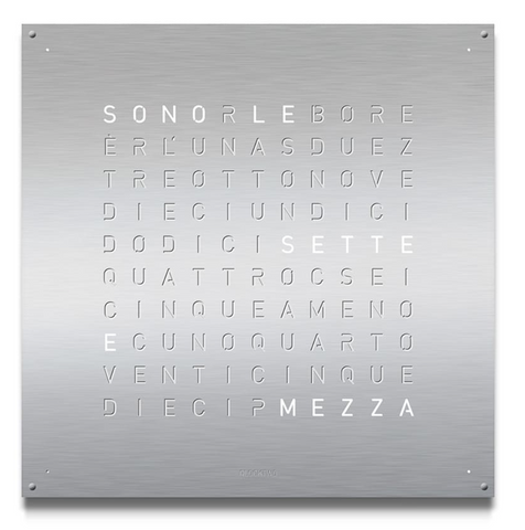 QLOCKTWO Large Stainless Steel Wall Clock 90cm LG4ENSS