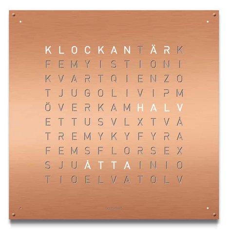 QLOCKTWO Large Copper Wall Clock 90cm LGENBRCO