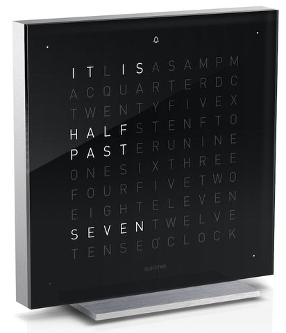 QLOCKTWO Touch Black Ice Tea Table Clock 13.5cm T4SENBI