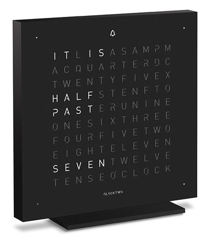 QLOCKTWO Touch Deep Black Table Clock 13.5cm T4BLENSSBL